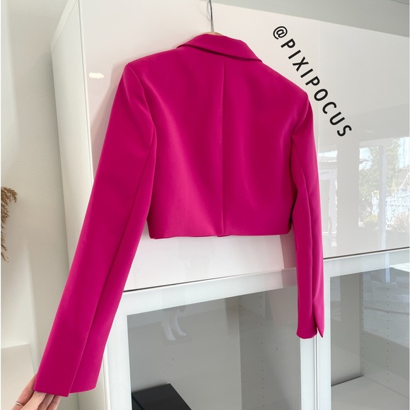 ZARA [ 2 PIECE ] SKIRT SUIT / BLAZER SET FUCHSIA PINK - Picture 15 of 16